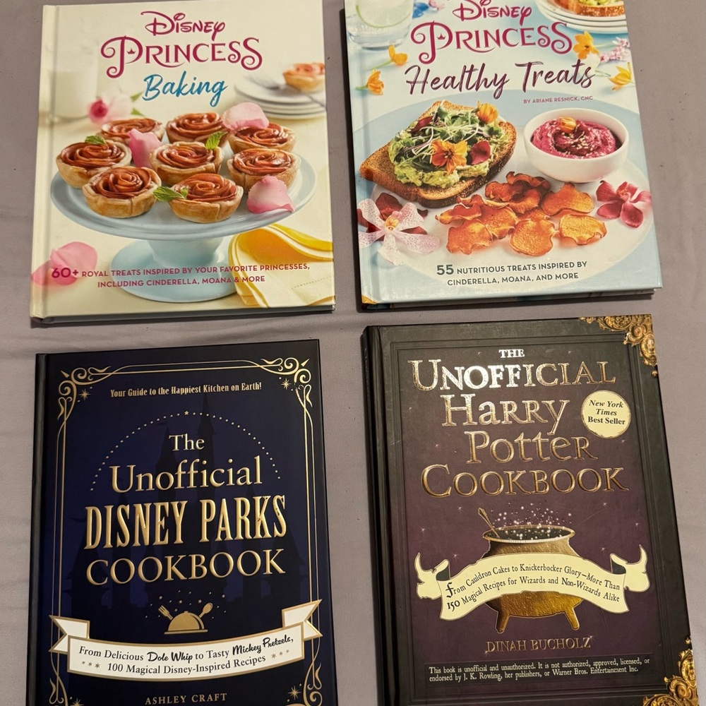 Disney Princess cookbook set/ Disney Parks and Harry Potter cookbooks
